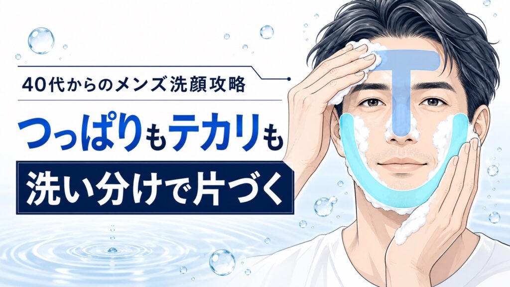 40代からのメンズ洗顔攻略！つっぱりもテカリも洗い分けで片づく