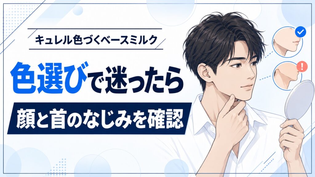 キュレル色づくベースミルクの色選びは？顔だけ浮かない色を探す